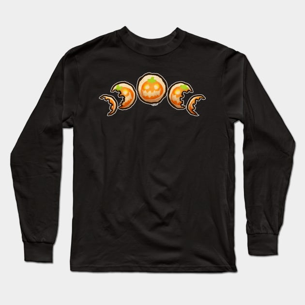 Phases of the Cookie (Pumpkins) Long Sleeve T-Shirt by Jan Grackle